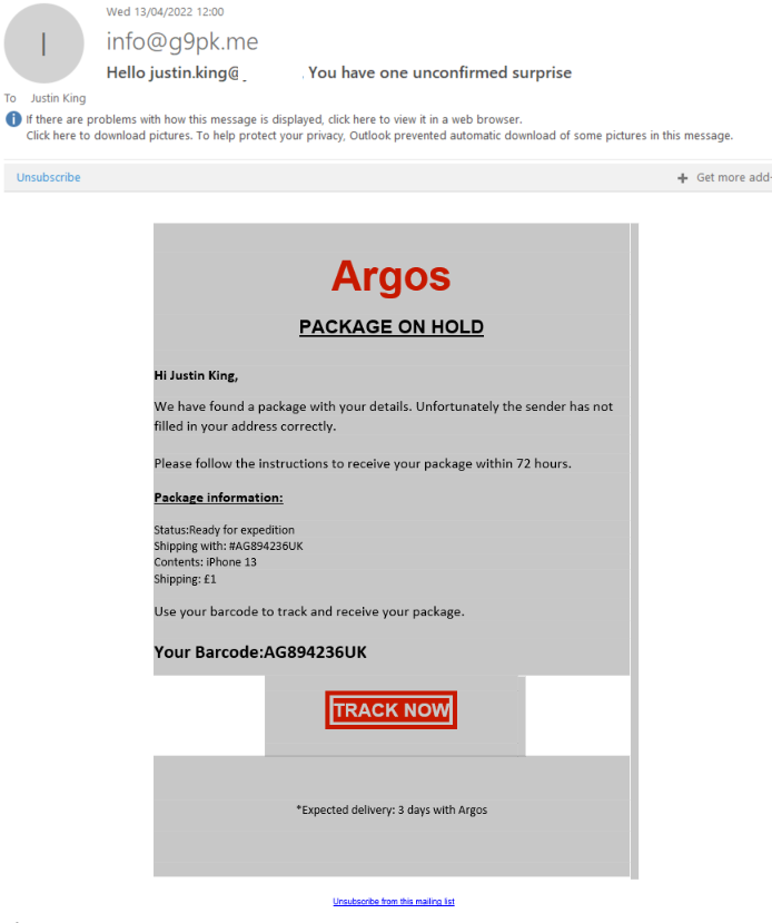 Argos iPhone Scam - creditsupport.info